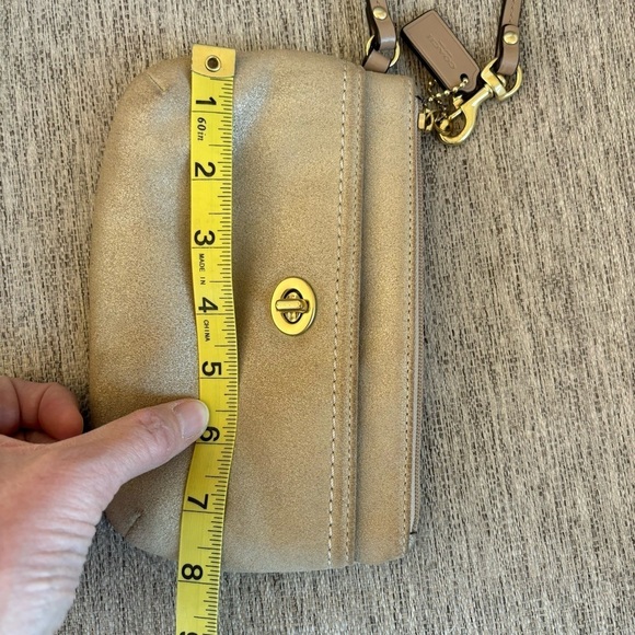 Coach Tan Soft Suede Wristlet